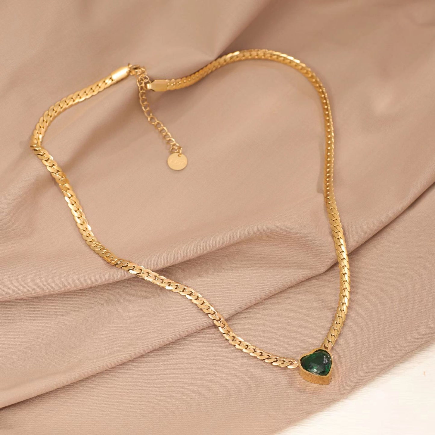 Green Heart Zircon Necklace