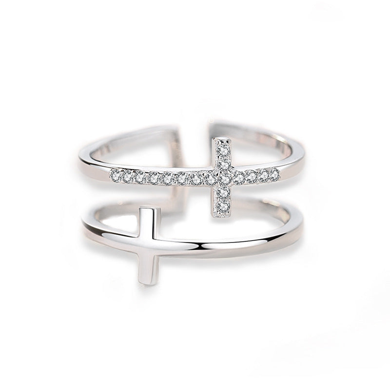 Copper Inlaid Zircon Ring