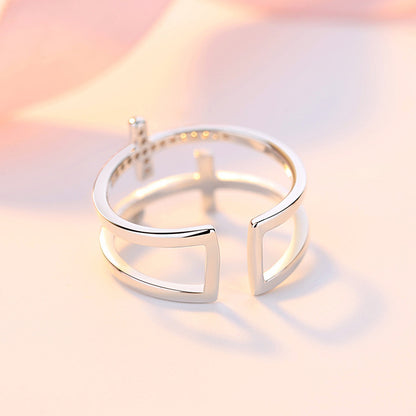 Copper Inlaid Zircon Ring