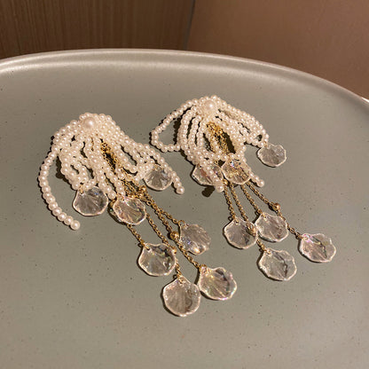 Long Pearl Earrings