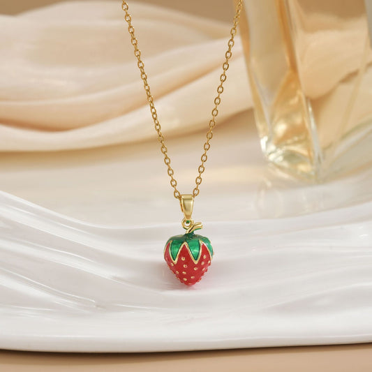 Trendy Strawberry Cute Necklace