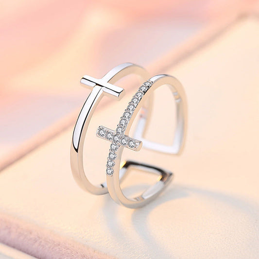Copper Inlaid Zircon Ring