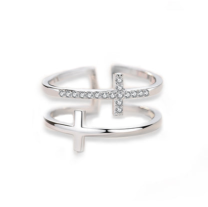 Copper Inlaid Zircon Ring