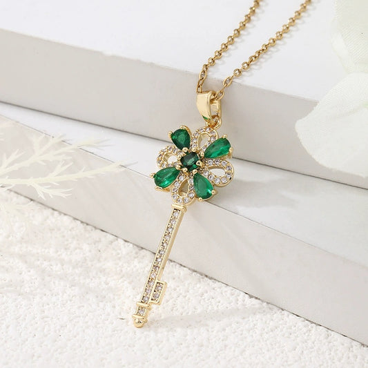 Key Flower Necklace